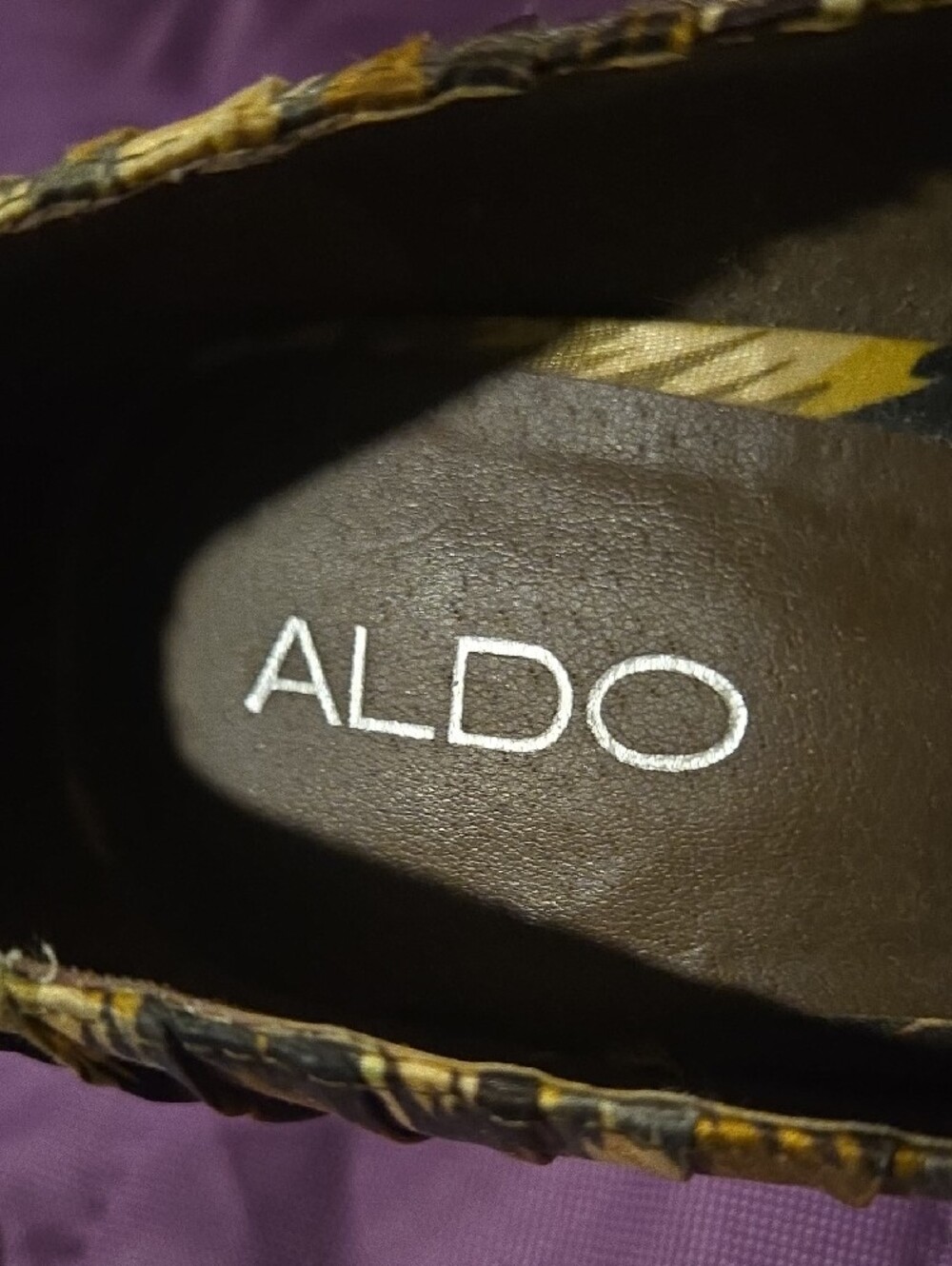 ALDO Yellow and Black Peep-Toe Heels - Picture 2 of 10